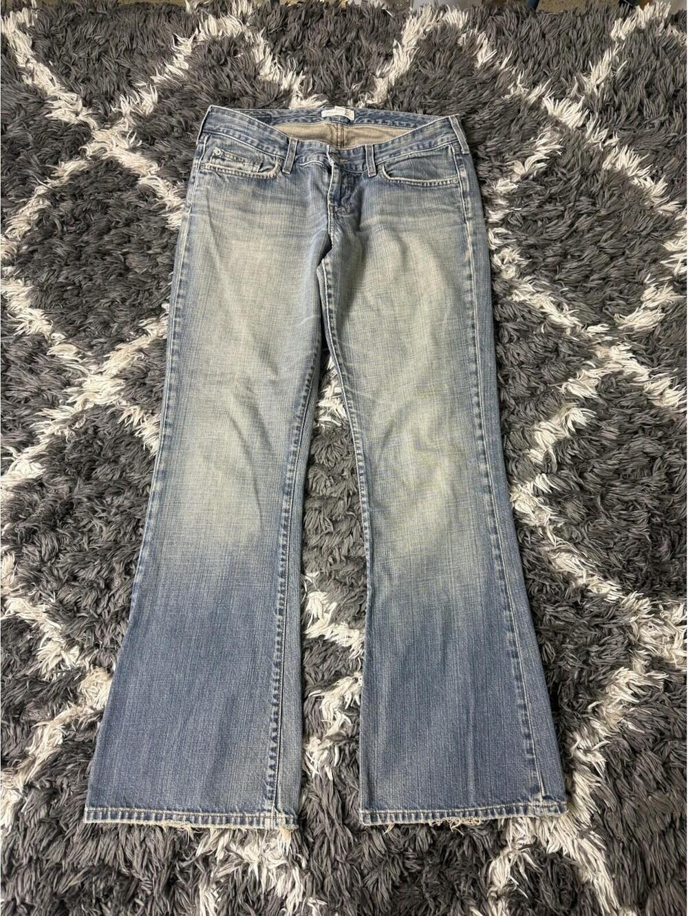 Vintage Abercrombie & Fitch Jeans Womens 8R Flare Bootcut Blue Denim 34x33 - Picture 6 of 13